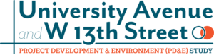 University Avenue and West 13th Street Logo.